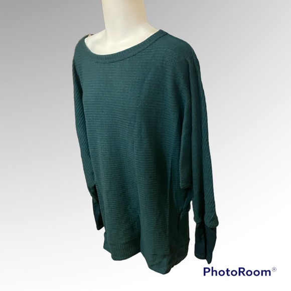 Waffle knit sweater - teal - Picture 5 of 5